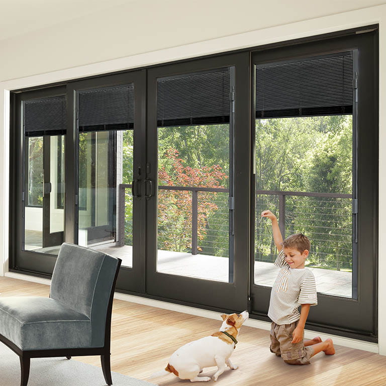 Patio Doors With Built In Blinds Prices Builders Villa   Blog Andersen Bbg Dove Gray Hero 