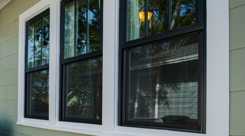 Closeup of black Andersen 100 Series windows.