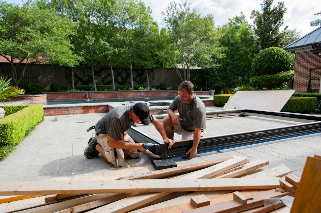 Linking Folding Door Panels with Hidden Hardware