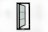 Full view of Andersen 100 series black casement windows with contemporary grids.