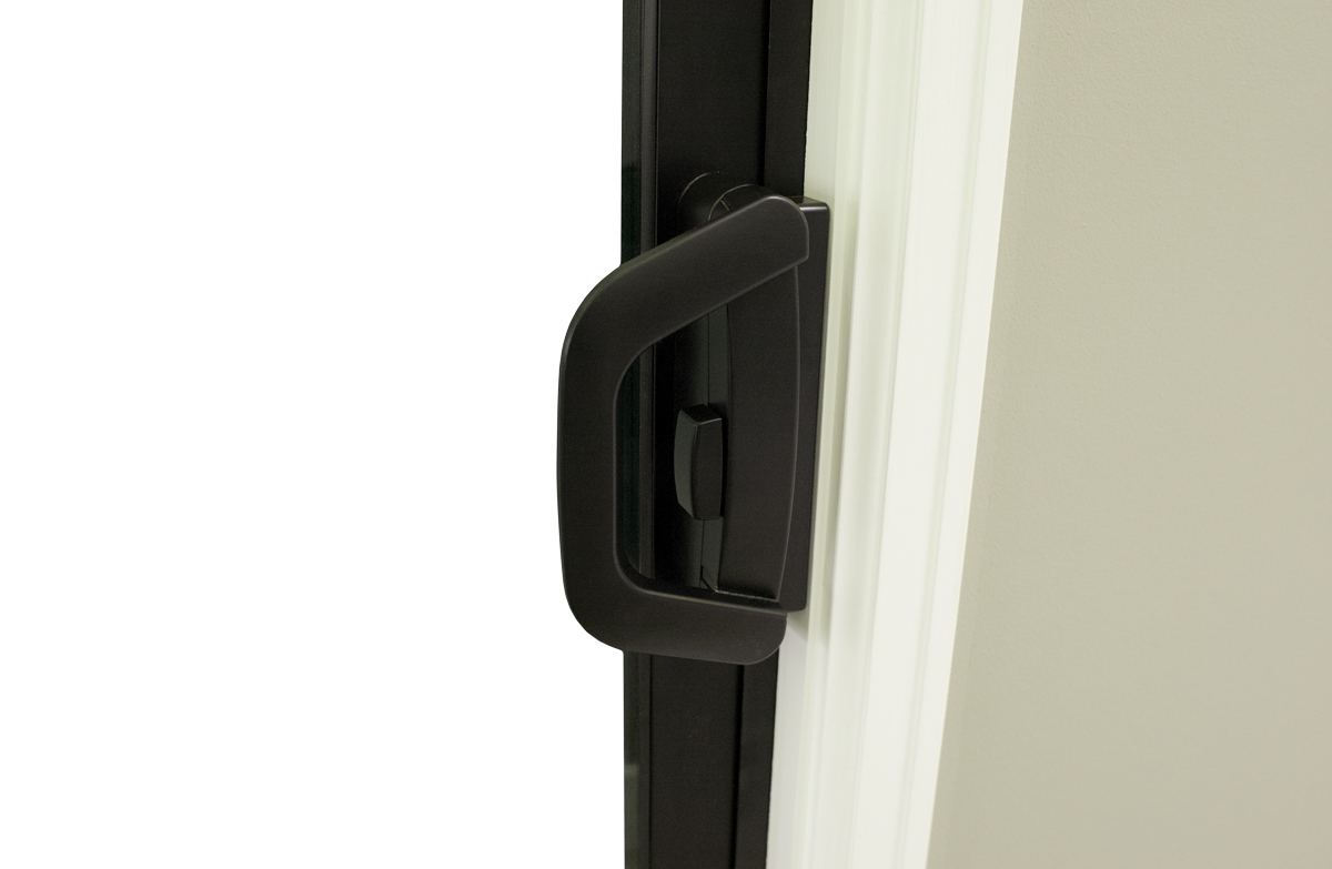 black milgard sliding doors handle interior