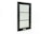 Full view of Andersen 100 Series black Fibrex casement windows with contemporary grids, interior view with crank handle hardware and lock engaged.