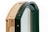 Close-up of top part of Andersen 400 Series replacement window in eyebrow style with green exterior and  pine wood interior.