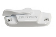 Engaged style cam lock in white finish.