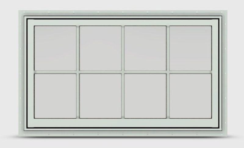 Colonial grille on a white finished awning window