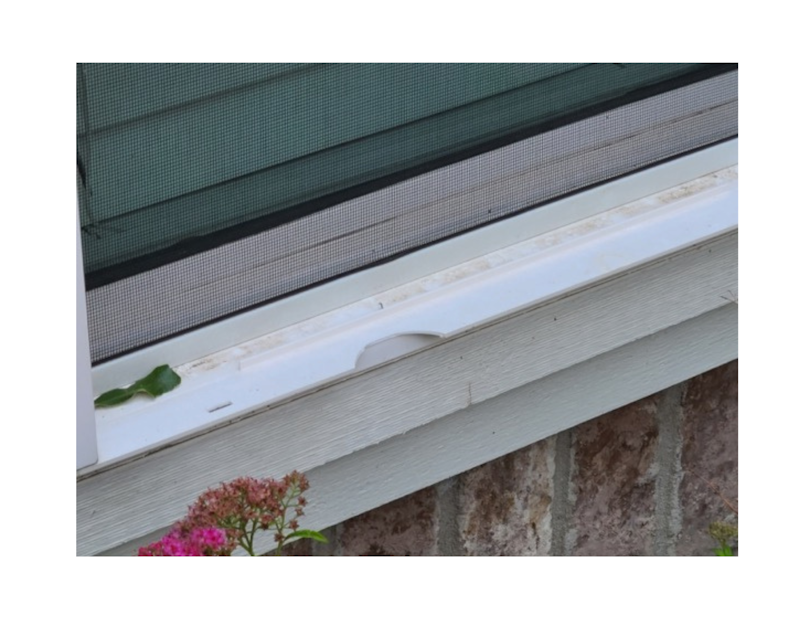 Damage to the window sill